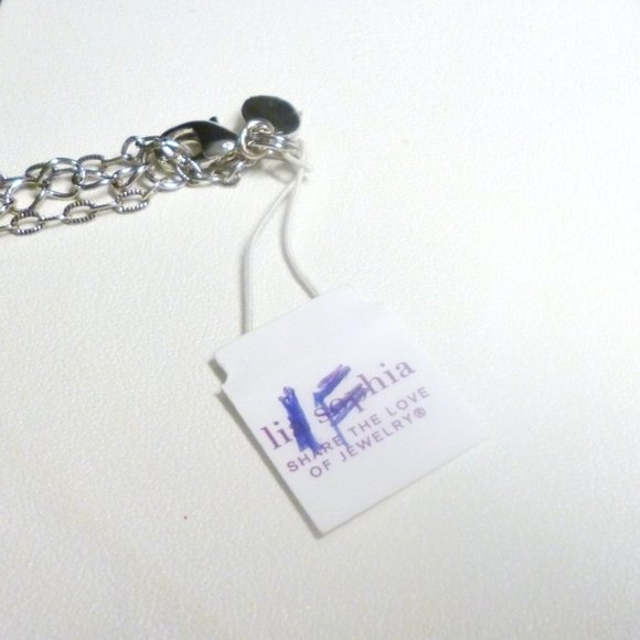 Lia Sophia Necklace Petite Faux Turquoise & Crystal Pendant NWT (Marks on tag) - Picture 7 of 8